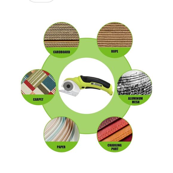 Electric Scissors Leather Fabric Cutter Blade Green Cordless Evcitn - Picture 6 of 8